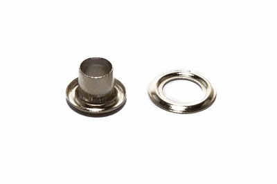 Люверсы металлические "ОмТекс", блочка/кольцо, (3 мм) - цв.никель - купить в Орле. Цена: 0.18 руб.