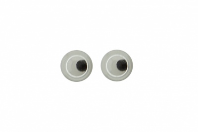 Глазки для игрушек, круглые, с бегающими зрачками, 3 мм/упак.100+/-5 шт, цв. -черно-белые - купить в Орле. Цена: 25.40 руб.