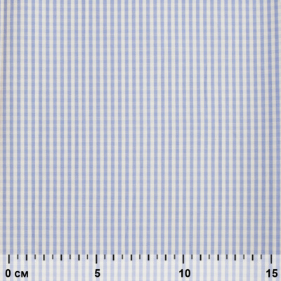 Ткань сорочечная Клетка Виши, 115 г/м2, 58% пэ,42% хл, шир.150 см, цв.2-голубой, (арт.111) - купить в Орле. Цена 306.69 руб.