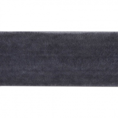 Лента бархатная нейлон, шир.25 мм, (упак. 45,7м), цв.189-т.серый - купить в Орле. Цена: 981.09 руб.
