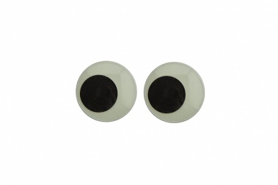 Глазки для игрушек, круглые, с бегающими зрачками, 10 мм/упак.50+/-2 шт, цв. -черно-белые - купить в Орле. Цена: 35.20 руб.