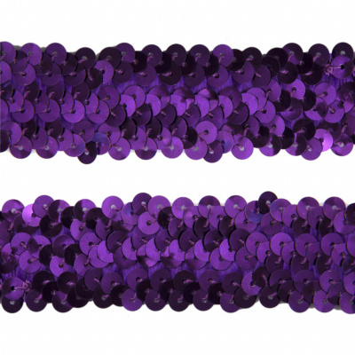 Тесьма с пайетками 12, шир. 30 мм/уп. 25+/-1 м, цвет фиолет - купить в Орле. Цена: 1 098.48 руб.