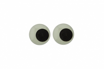 Глазки для игрушек, круглые, с бегающими зрачками, 8 мм/упак.50+/-2 шт, цв. -черно-белые - купить в Орле. Цена: 15.88 руб.