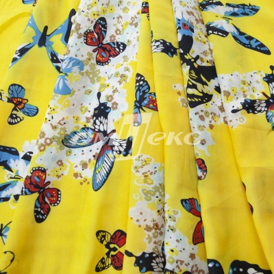 Плательная ткань "Софи" 7.2, 75 гр/м2, шир.150 см, принт бабочки - купить в Орле. Цена 241.49 руб.
