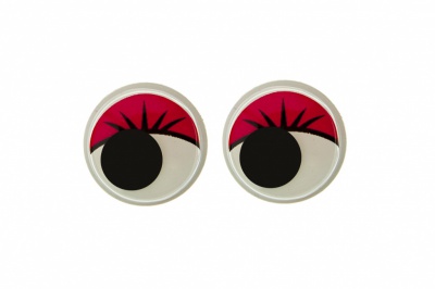 Глазки для игрушек, круглые, с бегающими зрачками, 12 мм/упак.50+/-2 шт, цв. -красный - купить в Орле. Цена: 95.04 руб.