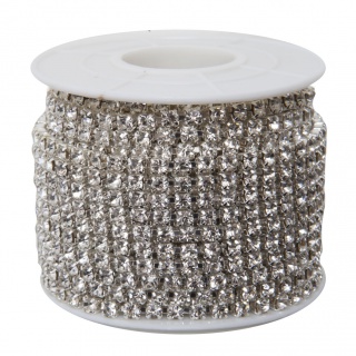 Цепь со стразами SS12 (упак 10 ярд) цв CRISTAL SILVER (1)