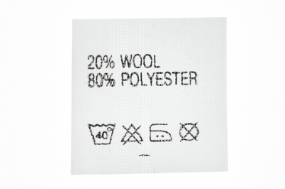Состав и уход 20% wool 80% poliester - купить в Орле. Цена: 64.21 руб.