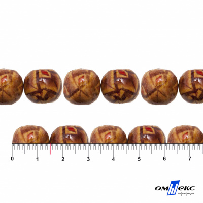 0133-Бусины деревянные "ОмТекс", 15 мм, упак.50+/-3шт - купить в Орле. Цена: 77 руб.
