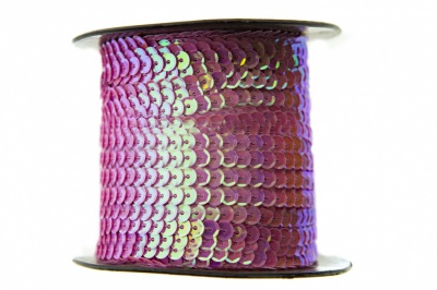 Пайетки "ОмТекс" на нитях, CREAM, 6 мм С / упак.73+/-1м, цв. 89 - розовый - купить в Орле. Цена: 468.37 руб.