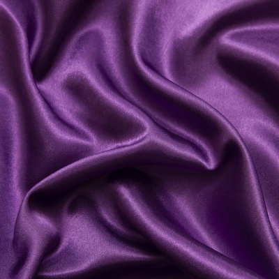 Поли креп-сатин 19-3536, 125 (+/-5) гр/м2, шир.150см, цвет фиолетовый - купить в Орле. Цена 155.57 руб.