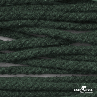 Шнур плетеный d-6 мм, 70% хлопок 30% полиэстер, уп.90+/-1 м, цв.1083-тём.зелёный - купить в Орле. Цена: 588 руб.