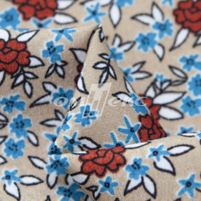 Плательная ткань "Фламенко" 7.1, 80 гр/м2, шир.150 см, принт растительный - купить в Орле. Цена 239.03 руб.
