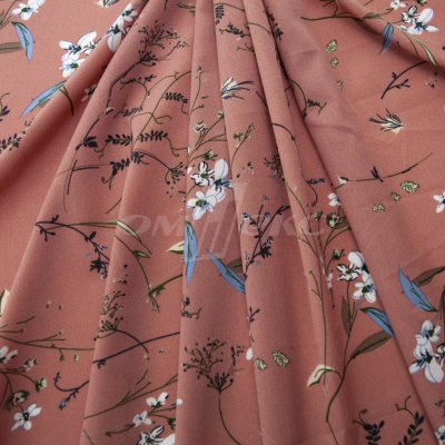 Плательная ткань "Фламенко" 2.1, 80 гр/м2, шир.150 см, принт растительный - купить в Орле. Цена 311.05 руб.