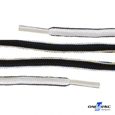 Шнурки #4-27, круглые 130 см, двухцветные (черно/белый) - купить в Орле. Цена: 47.04 руб.