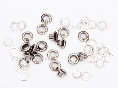 Люверсы металлические, блочка/кольцо, №3 (5 мм) упак.1000 шт- цв.никель - купить в Орле. Цена: 215.60 руб.