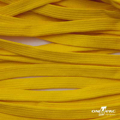 Шнур плетеный (плоский) d-12 мм, (уп.90+/-1м), 100% полиэстер, цв.269 - жёлтый - купить в Орле. Цена: 8.62 руб.