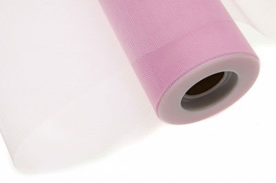 Фатин в шпульках 16-14, 10 гр/м2, шир. 15 см (в нам. 25+/-1 м), цвет розовый - купить в Орле. Цена: 100.69 руб.