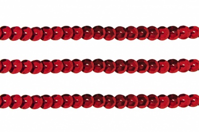 Пайетки "ОмТекс" на нитях, SILVER-BASE, 6 мм С / упак.73+/-1м, цв. 3 - красный - купить в Орле. Цена: 468.37 руб.