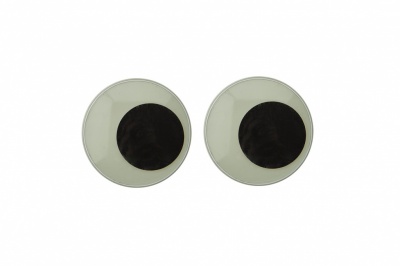 Глазки для игрушек, круглые, с бегающими зрачками, 24 мм/упак.50+/-2 шт, цв. -черно-белые - купить в Орле. Цена: 60.32 руб.