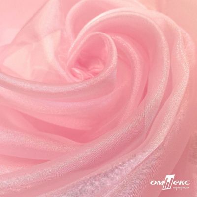 Ткань органза, 100% полиэстр, 28г/м2, шир. 150 см, цв. #47 розовая пудра - купить в Орле. Цена 86.24 руб.