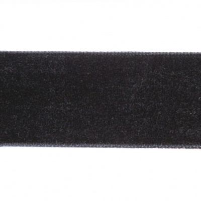 Лента бархатная нейлон, шир.25 мм, (упак. 45,7м), цв.03-черный - купить в Орле. Цена: 800.84 руб.