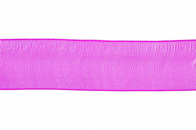 Лента органза 1015, шир. 10 мм/уп. 22,8+/-0,5 м, цвет ярк.розовый - купить в Орле. Цена: 38.39 руб.