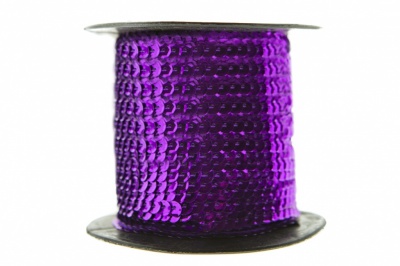Пайетки "ОмТекс" на нитях, SILVER-BASE, 6 мм С / упак.73+/-1м, цв. 12 - фиолет - купить в Орле. Цена: 300.55 руб.
