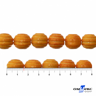 0309-Бусины деревянные "ОмТекс", 16 мм, упак.50+/-3шт, цв.003-оранжевый - купить в Орле. Цена: 62.22 руб.