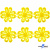 Кружево гипюр "Ромашка" 0575-1169, шир. 25 мм/уп.13,7 м, цвет 8208-жёлтый - купить в Орле. Цена: 292.71 руб.