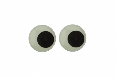 Глазки для игрушек, круглые, с бегающими зрачками, 15 мм/упак.50+/-2 шт, цв. -черно-белые - купить в Орле. Цена: 46.92 руб.