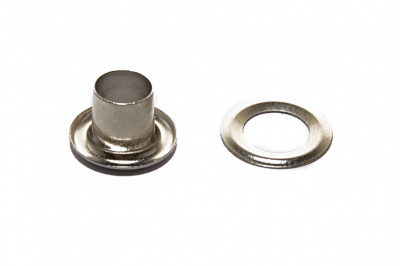 Люверсы металлические "ОмТекс", блочка/кольцо, (4 мм) - цв.никель - купить в Орле. Цена: 0.24 руб.