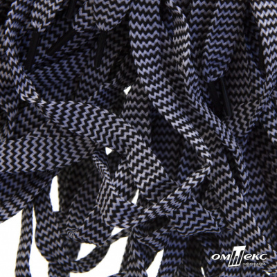 Шнурки #107-07, плоские 130 см, двухцветные цв.серый/чёрный - купить в Орле. Цена: 23.03 руб.