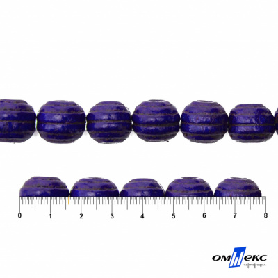 0309-Бусины деревянные "ОмТекс", 16 мм, упак.50+/-3шт, цв.018-фиолет - купить в Орле. Цена: 62.22 руб.