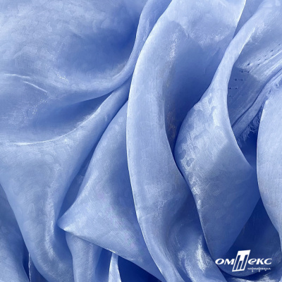Плательная органза вытравка,100% полиэстр, шир. 150 см, #606 цв.-голубой - купить в Орле. Цена 380.73 руб.