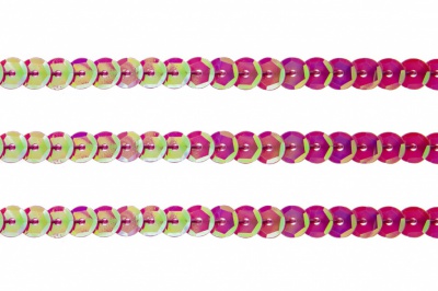 Пайетки "ОмТекс" на нитях, CREAM, 6 мм С / упак.73+/-1м, цв. 89 - розовый - купить в Орле. Цена: 468.37 руб.