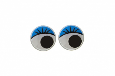 Глазки для игрушек, круглые, с бегающими зрачками, 8 мм/упак.50+/-2 шт, цв. -синий - купить в Орле. Цена: 59.66 руб.