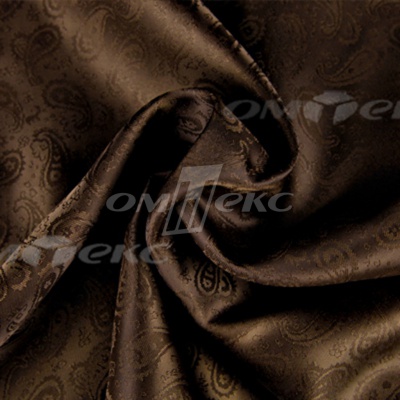 Ткань подкладочная жаккард Р14098, 19-1217/коричневый, 85 г/м2, шир. 150 см, 230T - купить в Орле. Цена 166.45 руб.
