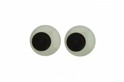 Глазки для игрушек, круглые, с бегающими зрачками, 18 мм/упак.50+/-2 шт, цв. -черно-белые - купить в Орле. Цена: 41.81 руб.