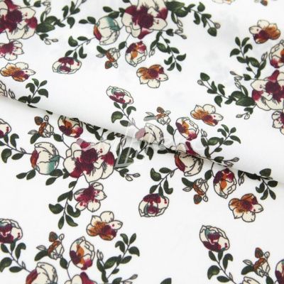 Плательная ткань "Фламенко" 23.1, 80 гр/м2, шир.150 см, принт растительный - купить в Орле. Цена 264.56 руб.