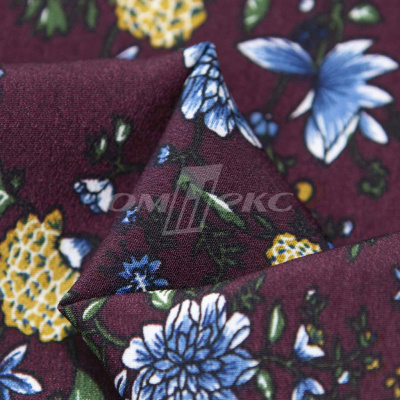Плательная ткань "Фламенко" 4.1, 80 гр/м2, шир.150 см, принт растительный - купить в Орле. Цена 259.21 руб.