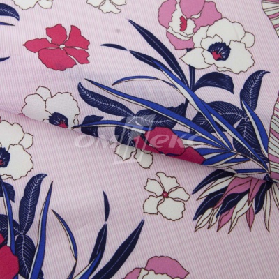Плательная ткань "Фламенко" 18.1, 80 гр/м2, шир.150 см, принт растительный - купить в Орле. Цена 239.03 руб.