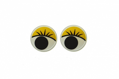 Глазки для игрушек, круглые, с бегающими зрачками, 8 мм/упак.50+/-2 шт, цв. -желтый - купить в Орле. Цена: 59.05 руб.