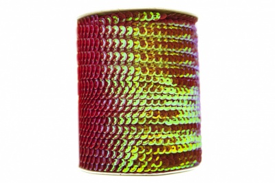 Пайетки "ОмТекс" на нитях, CREAM, 6 мм С / упак.73+/-1м, цв. 96 - красный - купить в Орле. Цена: 484.77 руб.
