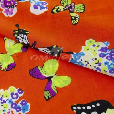 Плательная ткань "Софи" 7.1, 75 гр/м2, шир.150 см, принт бабочки - купить в Орле. Цена 241.49 руб.