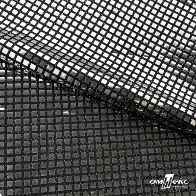 Трикотажное полотно голограмма, шир.140 см, #603 -черный/серебро - купить в Орле. Цена 771.75 руб.