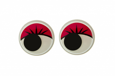 Глазки для игрушек, круглые, с бегающими зрачками, 15 мм/упак.50+/-2 шт, цв. -красный - купить в Орле. Цена: 113.01 руб.
